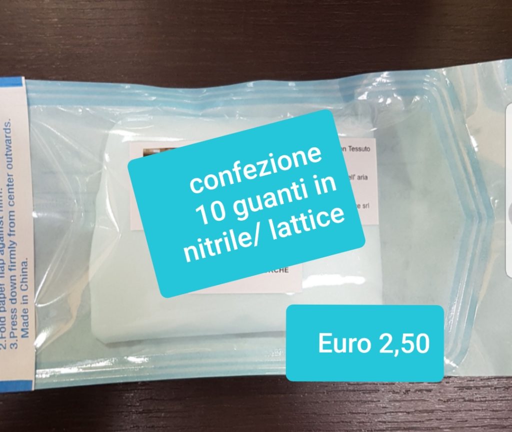 confezione 10 guanti in nitrile/lattice